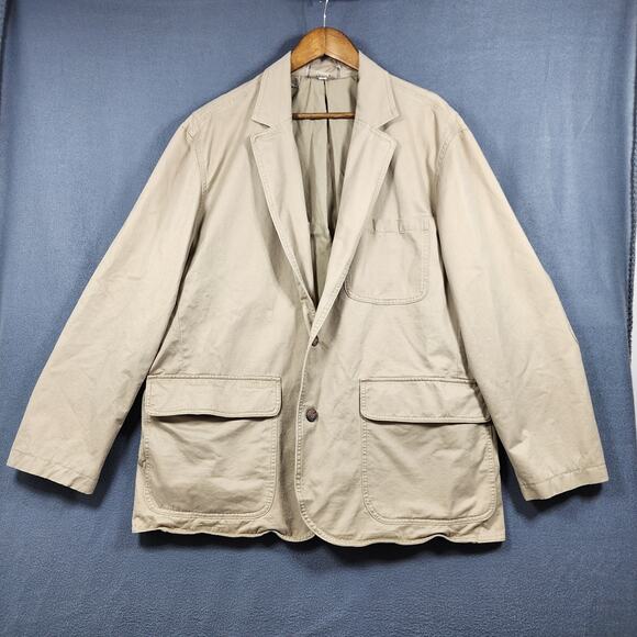 Duluth Trading Co Mens Field Jacket XL Tall Khaki Tan Chore Barn Coat Safari